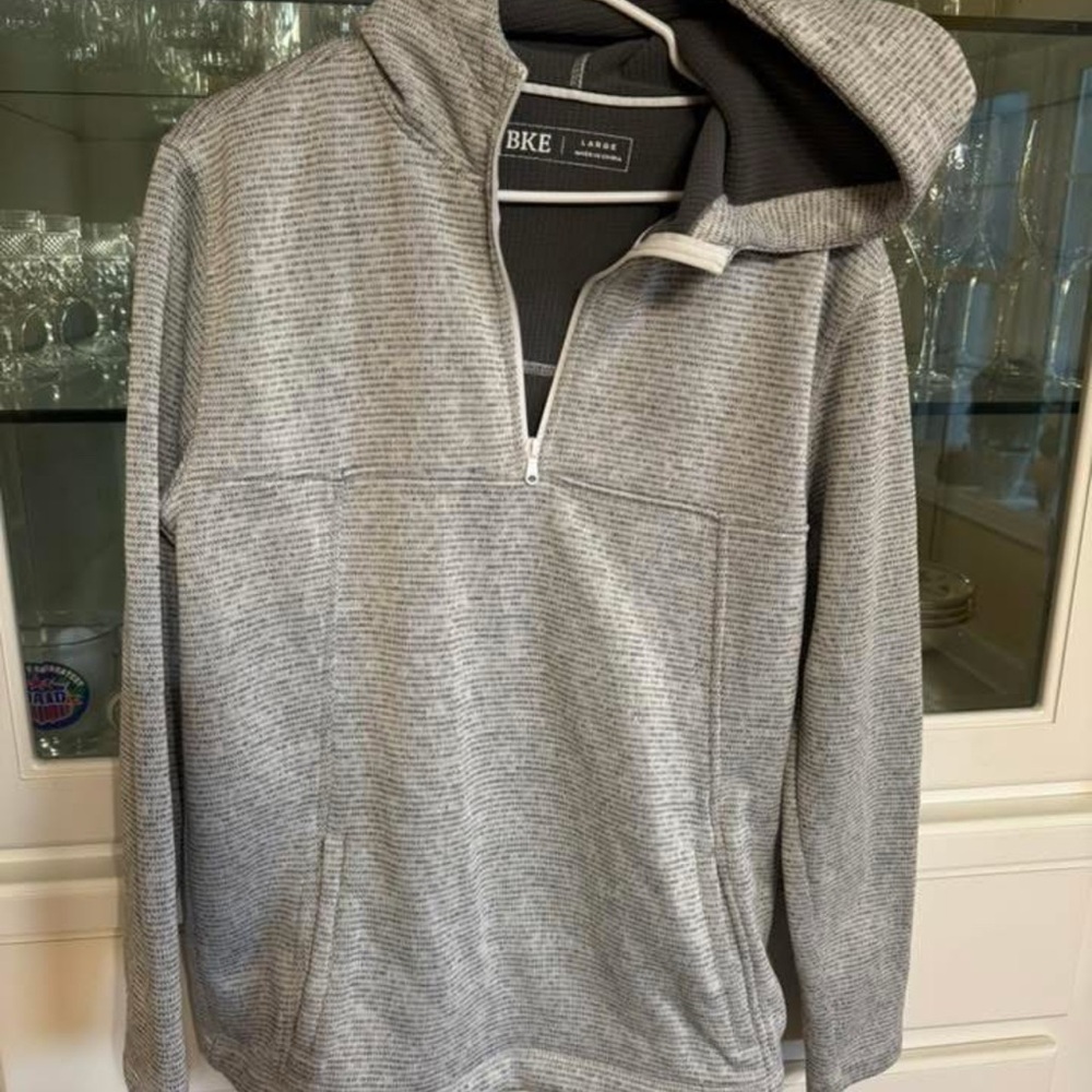 BKE Light Gray Zip-Up Men's Sweater